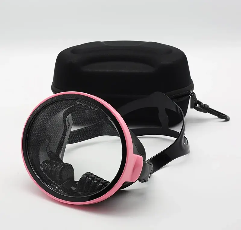 หน้ากากดําน้ำทรงกลม สีชมพู