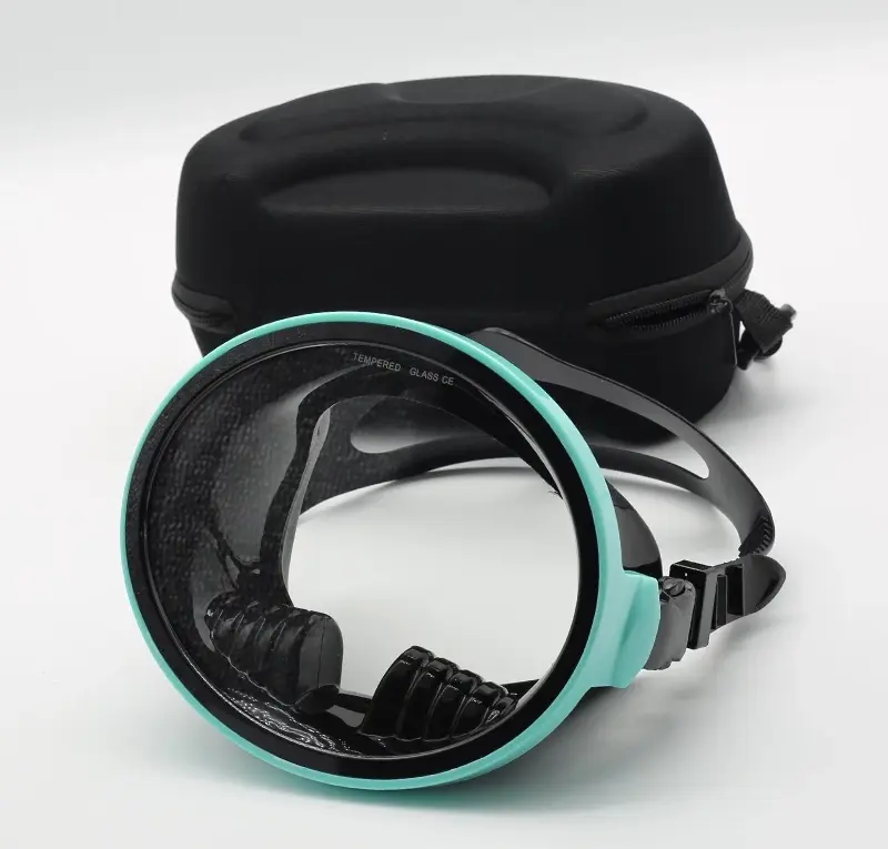 หน้ากากดําน้ำทรงกลม สีเขียว