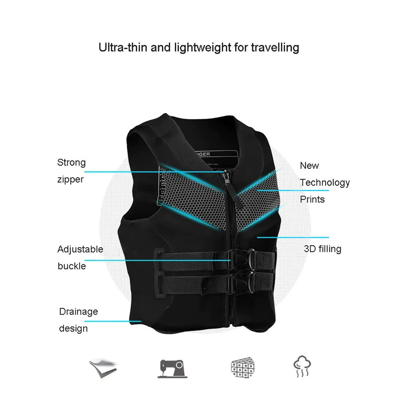 เสื้อชูชีพ Neoprene สําหรับกีฬาทางน้ำ สีน้ำเงิน - Image 2